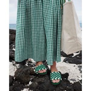 LOEFFLER RANDALL Sonnie Sandal in Green Gingham